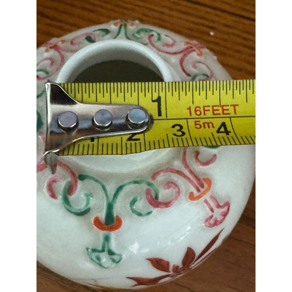 Vintage Hand Painted Porcelain Mini Bud Vase Floral Footed Ginger Jar Style - Picture 8 of 8